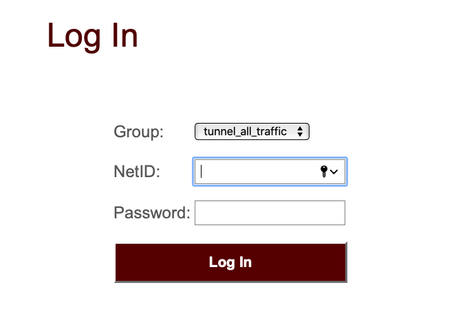 TAMU Connect Log In page